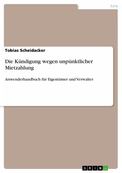 Cover Die Kündigung wegen unpünktlicher Mietzahlung (eBook, PDF)
