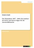 Die Finanzkrise 2007 - 2009. Die Auslöser der Krise und deren Folgen für die Automobilbranche Die Finanzkrise 2007 - 2009. Die Auslöser der Krise und deren Folgen für die Automobilbranche