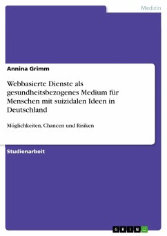 Webbasierte Dienste als gesundheitsbezogenes Medium für Menschen mit suizidalen Ideen in Deutschland (eBook, PDF) - Grimm, Annina