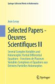 Selected Papers - Oeuvres Scientifiques III