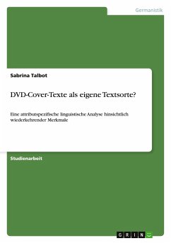 DVD-Cover-Texte als eigene Textsorte? - Talbot, Sabrina