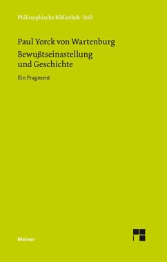 Bewußtseinsstellung und Geschichte (eBook, PDF) - Yorck Von Wartenburg, Paul