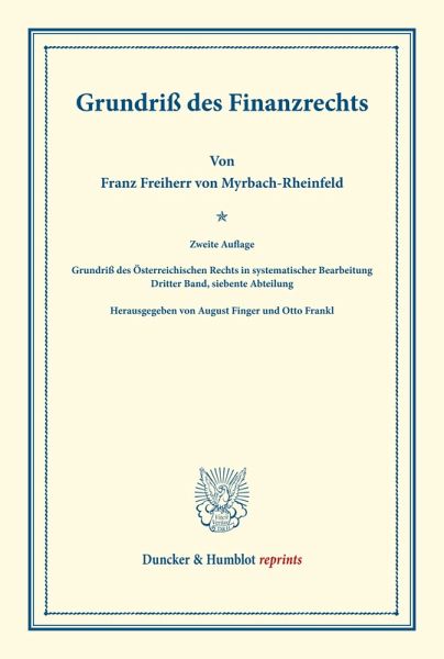 Grundriß des Finanzrechts.
