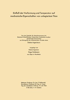 Einfluß der Verformung und Temperatur auf mechanische Eigenschaften von unlegiertem Titan - Bollenrath, Hugo