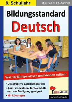 Cover Bildungsstandard Deutsch / Klasse 8 (eBook, PDF)