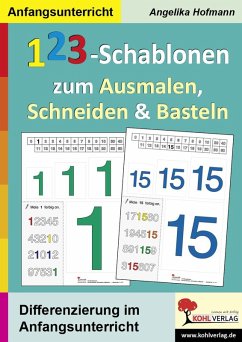 123-Schablonen zum Ausmalen, Schneiden und Basteln (eBook, PDF) - Hofmann, Angelika