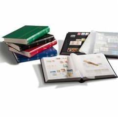 Cover Briefmarken Einsteckbuch BASIC, 64 schwarze Seiten, Einband unwattiert in Grün, DIN A4