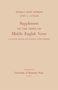 Supplement to the Index of Middle English Verse - Robbins, Rossell Hope; Cutler, John L
