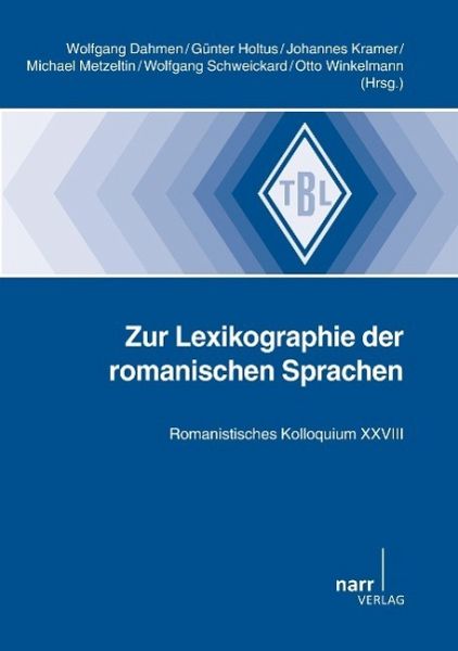 Lexikographie Der Romanischen Sprachen Fachbuch Bücherde 