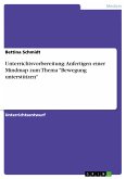 Unterrichtsvorbereitung: Anfertigen einer Mindmap zum Thema &quote;Bewegung unterstützen&quote; (eBook, PDF)