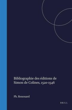 Cover Bibliographie Des Éditions de Simon de Colines, 1520-1546