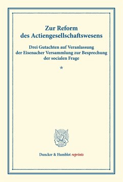 Zur Reform des Actiengesellschaftswesens.