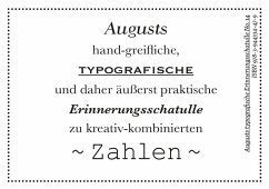 Cover Augusts Erinnerungsschatulle Zahlen, m. 40 Minipostkarten