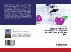 Determination of Parameters of Saccharin Sodium at Diff Temp & Conc.