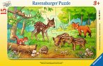 Ravensburger 063765 - Tierkinder des Waldes, Rahmenpuzzle 15 Teile