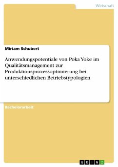 Anwendungspotentiale von Poka Yoke im Qualitätsmanagement zur Produktionsprozessoptimierung bei unterschiedlichen Betriebstypologien - Schubert, Miriam