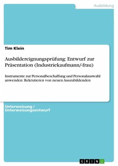 Ausbildereignungsprüfung: Entwurf zur Präsentation (Industriekaufmann/-frau) - Klein, Tim