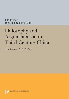 Philosophy and Argumentation in Third-Century China - K'Ang, His; Henricks, Robert G.