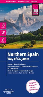 Reise Know-How Landkarte Spanien Nord mit Jakobsweg / Northern Spain and Way of St. James (1:350.000). Northern Spain. Espagne, Nord; Espana norte - Reise Know-How Verlag Peter Rump