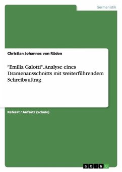"Emilia Galotti". Analyse eines Dramenausschnitts mit weiterführendem Schreibauftrag