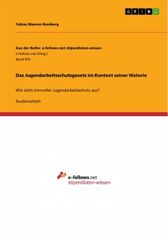 Das Jugendarbeitsschutzgesetz im Kontext seiner Historie (eBook, PDF) - Manner-Romberg, Tobias