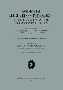 Ergebnisse der Allgemeinen Pathologie und Pathologischen Anatomie des Menschen und der Tiere - Kirch, Eugen;Schultz, A.;Krause, Curt