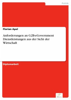 Anforderungen an G2B-eGovernment Dienstleistungen aus der Sicht der Wirtschaft (eBook, PDF) - Apel, Florian