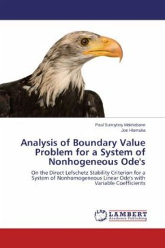 Analysis of Boundary Value Problem for a System of Nonhogeneous Ode's