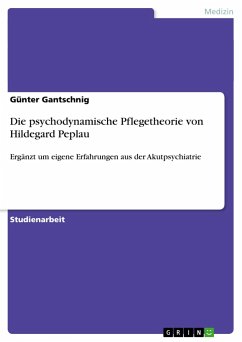 Die psychodynamische Pflegetheorie von Hildegard Peplau - Gantschnig, Günter