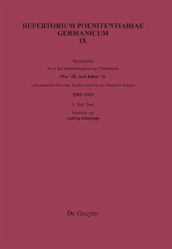 Verzeichnis der in den Supplikenregistern der Poenitentiarie Pius¿ III. und Julius¿ II. vorkommenden Personen, Kirchen und Orte des Deutschen Reiches (1503¿1513)