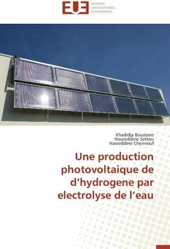 Une production photovoltaique de d¿hydrogene par electrolyse de l¿eau - Bouziane, Khadidja;Settou, Noureddine;Chennouf, Nasreddine