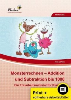 Monsterrechnen - Addition und Subtraktion bis 1000, m. 1 CD-ROM - Lorenz, Julia