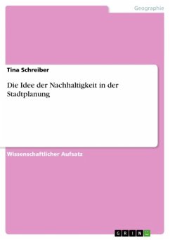 Die Idee der Nachhaltigkeit in der Stadtplanung (eBook, PDF)