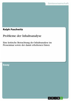 Probleme der Inhaltsanalyse - Paschwitz, Ralph