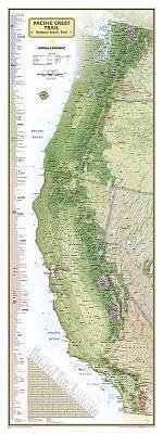 National Geographic Pacific Crest Trail Wall Map in Gift Box (18 X 48 In) - National Geographic Maps