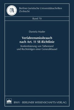 Cover Verfahrensmissbrauch nach Art. 11 SE-Richtlinie (eBook, PDF)