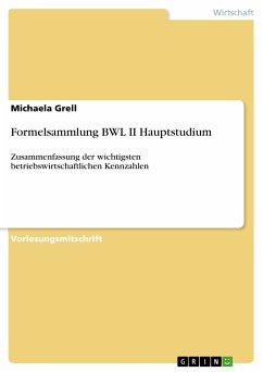 Formelsammlung BWL II Hauptstudium (eBook, PDF)