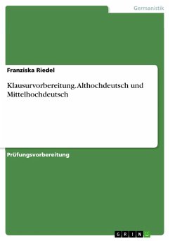 Klausurvorbereitung. Althochdeutsch und Mittelhochdeutsch (eBook, PDF) - Riedel, Franziska