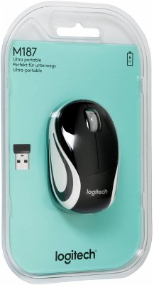 Logitech M 187 cordless Mini Mouse USB black