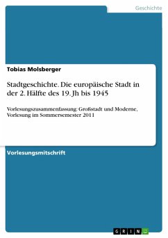 Stadtgeschichte. Die europäische Stadt in der 2. Hälfte des 19. Jh bis 1945 (eBook, PDF)