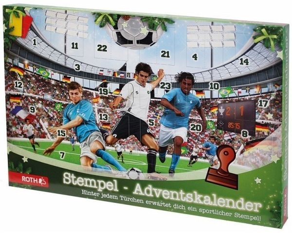 ROTH StempelAdventskalender "Fußball" Motivstempel und Stempelkissen