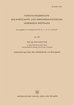 Untersuchungen über den Abhebedruck von Brenngasen - Koch, Hans-Joachim