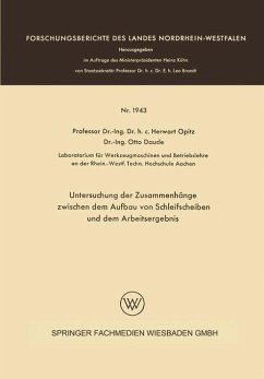 Untersuchung der Zusammenhänge zwischen dem Aufbau von Schleifscheiben und dem Arbeitsergebnis - Opitz, Herwart