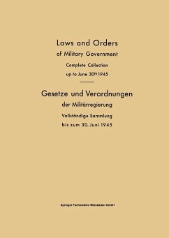 Laws and Orders of Military Government / Gesetze und Verordnungen der Militärregierung - Verlag von Friedr. Vieweg & Sohn