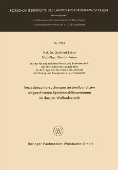 Impedanzuntersuchungen an breitbandigen abgeschirmten Spiralenschlitzantennen im dm/cm-Wellenbereich - Eckart, Gottfried