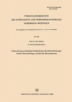 Untersuchung synthetischer Kohlenhydrat-Eiweißverbindungen mit der Ultracentrifuge und bei der Electrophorese - Micheel, Fritz