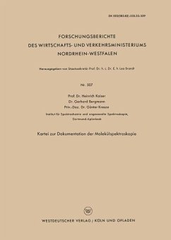 Kartei zur Dokumentation der Molekülspektroskopie - Kaiser, Heinrich
