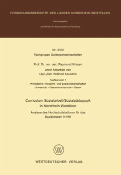 Curriculum Sozialarbeit/Sozialpädagogik in Nordrhein-Westfalen - Krisam, Raymund