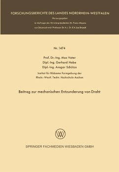 Beitrag zur mechanischen Entzunderung von Draht - Vater, Max