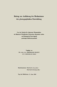 Beitrag zur Aufklärung des Mechanismus der photographischen Entwicklung - Klein, Eberhard